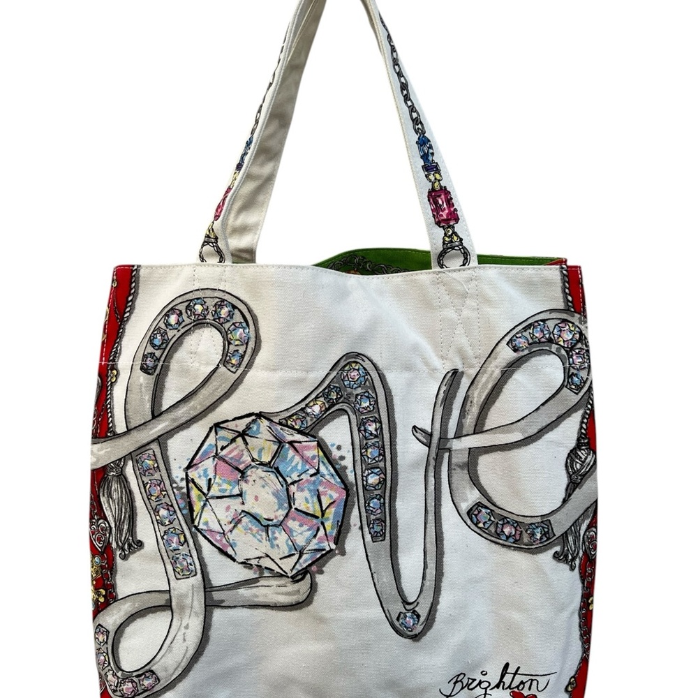 Brighton All That Glitters Tote Canvas Bag Hand-Painted‎